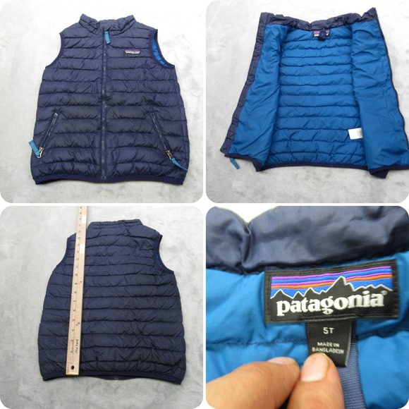 Patagonia Down Sweater Vest Baby 5T Navy Blue Puffer Vest Sleeveless Lightweight - Picture 1 of 12